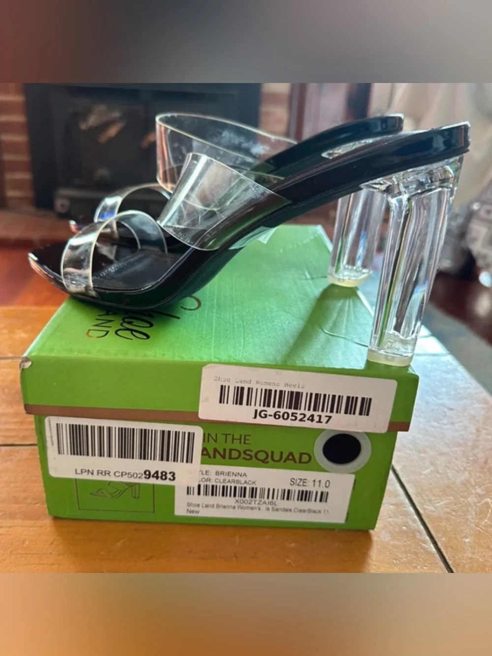 NIB Clear Sandals US 11 Sexy Slides Block Heel, Match everything